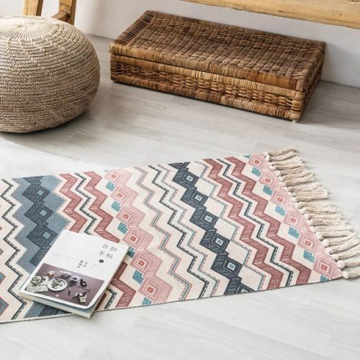 Tapis macramé rectangulaire