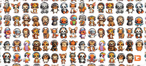 Animaux mignons - Blanc