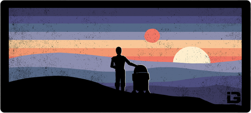 Droïdes au coucher du soleil