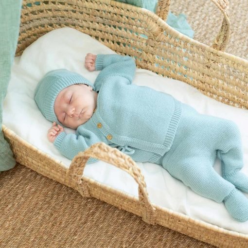 Trousseau naissance - Brassière chaussons et bonnet vert – Image 2